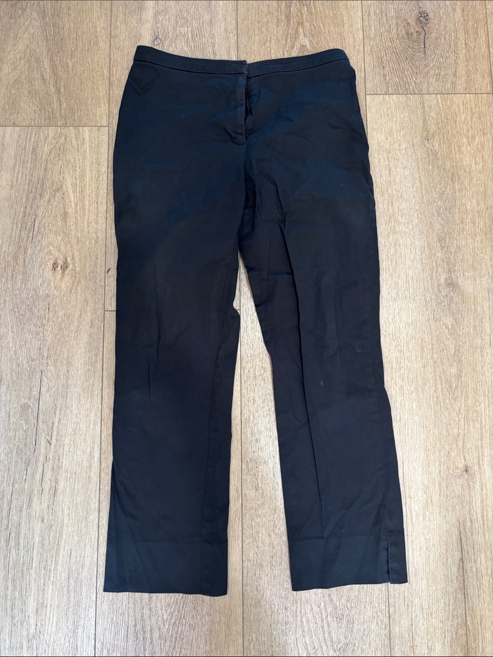 Petite cotton Classic Black Straight-Leg Dress Pants